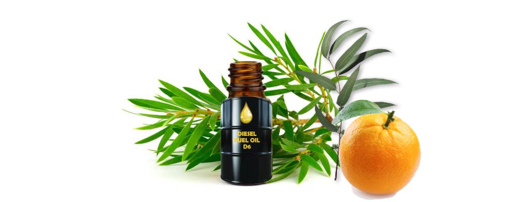 Orange, tea tree and eucalyptus oils sweeten diesel fumes